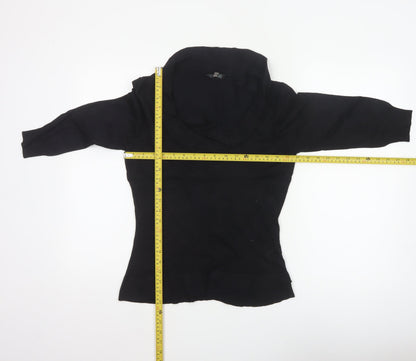 Coast Women’s Black Size 12 Cowl Neck Silk Blend Knit Jumper
