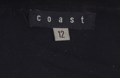 Coast Women’s Black Size 12 Cowl Neck Silk Blend Knit Jumper