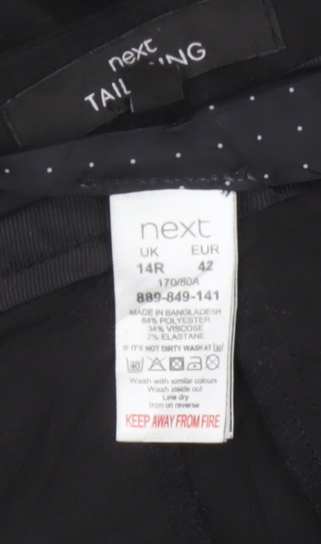 Next Women’s Black UK 14 Tailored Wide-Leg Dress Trousers