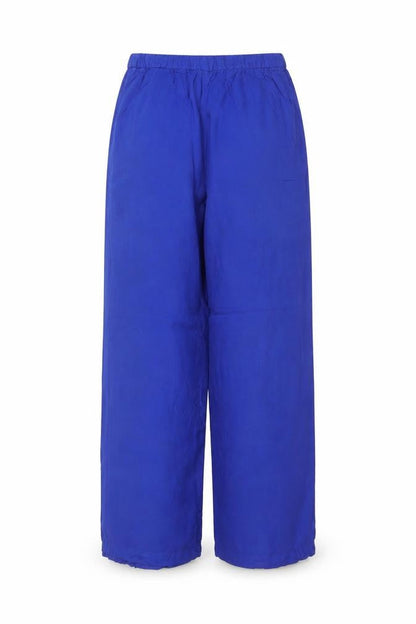 Oysho Women Blue Size S Wide-Leg Drawstring Trousers Pockets