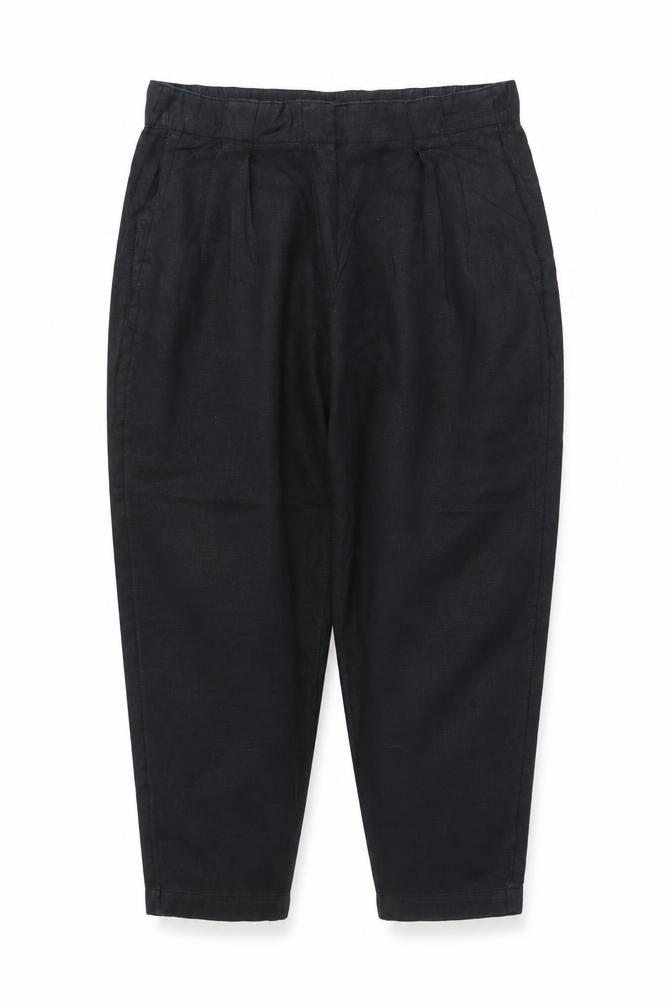 Marks & Spencer Women Black Size 14 Short Linen High Rise Tapered Trousers