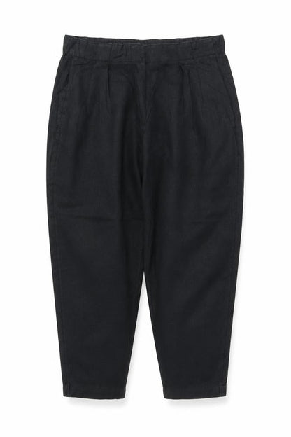 Marks & Spencer Women Black Size 14 Short Linen High Rise Tapered Trousers