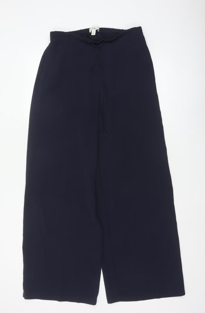 Marks and Spencer Women’s Navy Blue Size 10 Wide Leg Drawstring Trousers