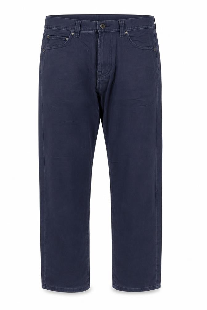 Front view of Kirkland Signature Men’s Navy 34x30 Straight 5-Pocket Trousers