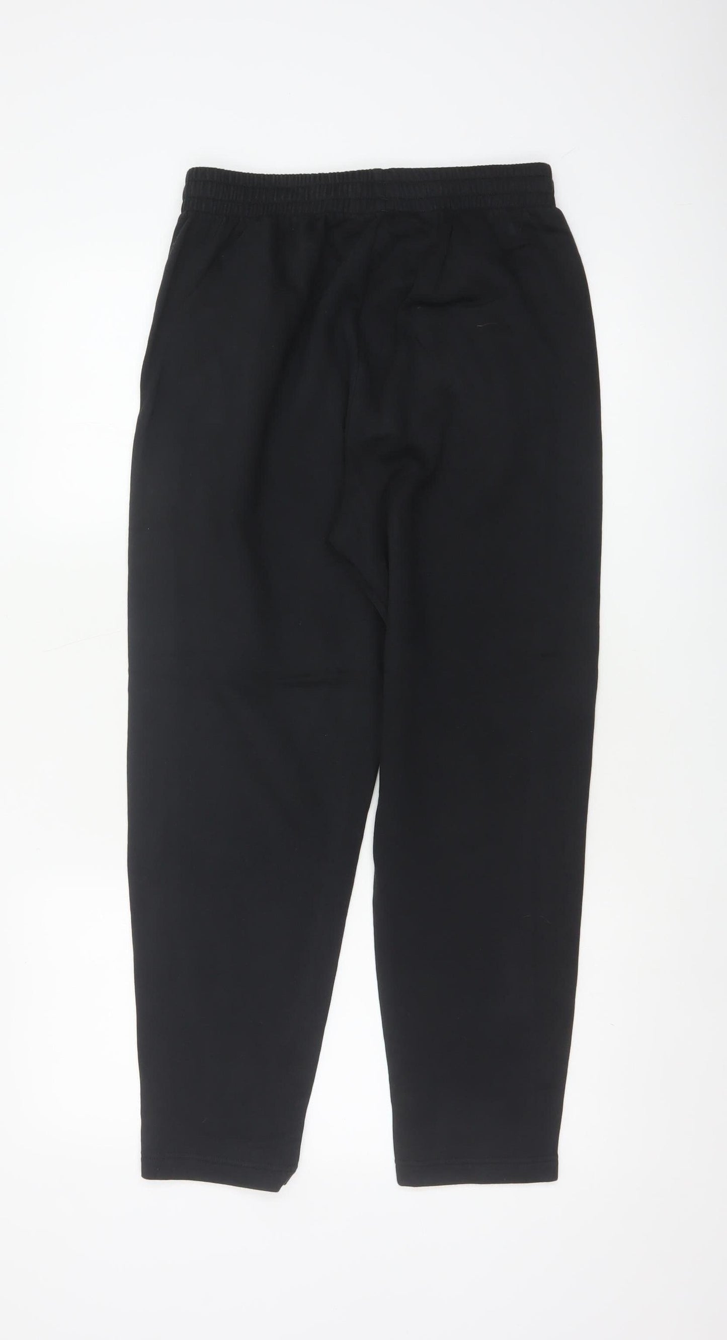adidas Boys Black Jogger Trousers 13-14 Years Cotton Blend Elastic Waist