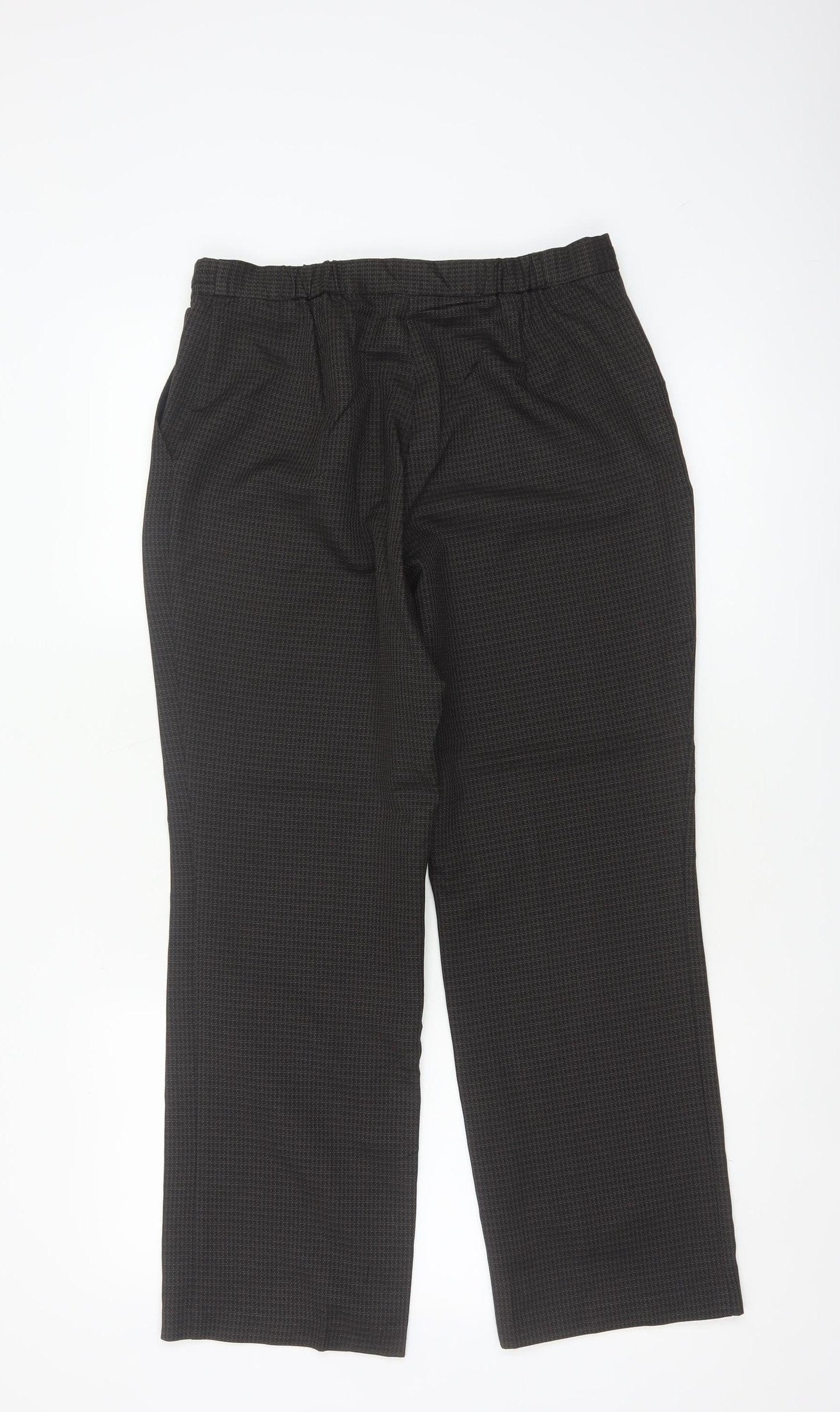 Marks and Spencer Women Brown UK 10 Short Straight Tailored Trousers