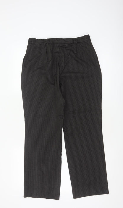 Marks and Spencer Women Brown UK 10 Short Straight Tailored Trousers