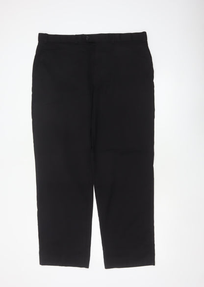 Marks and Spencer Men Black 36in Wool Tailoring Performance Dress Trousers