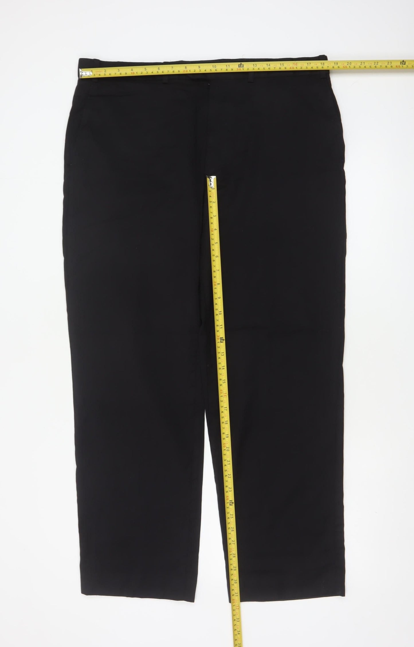 Marks and Spencer Men Black 36in Wool Tailoring Performance Dress Trousers