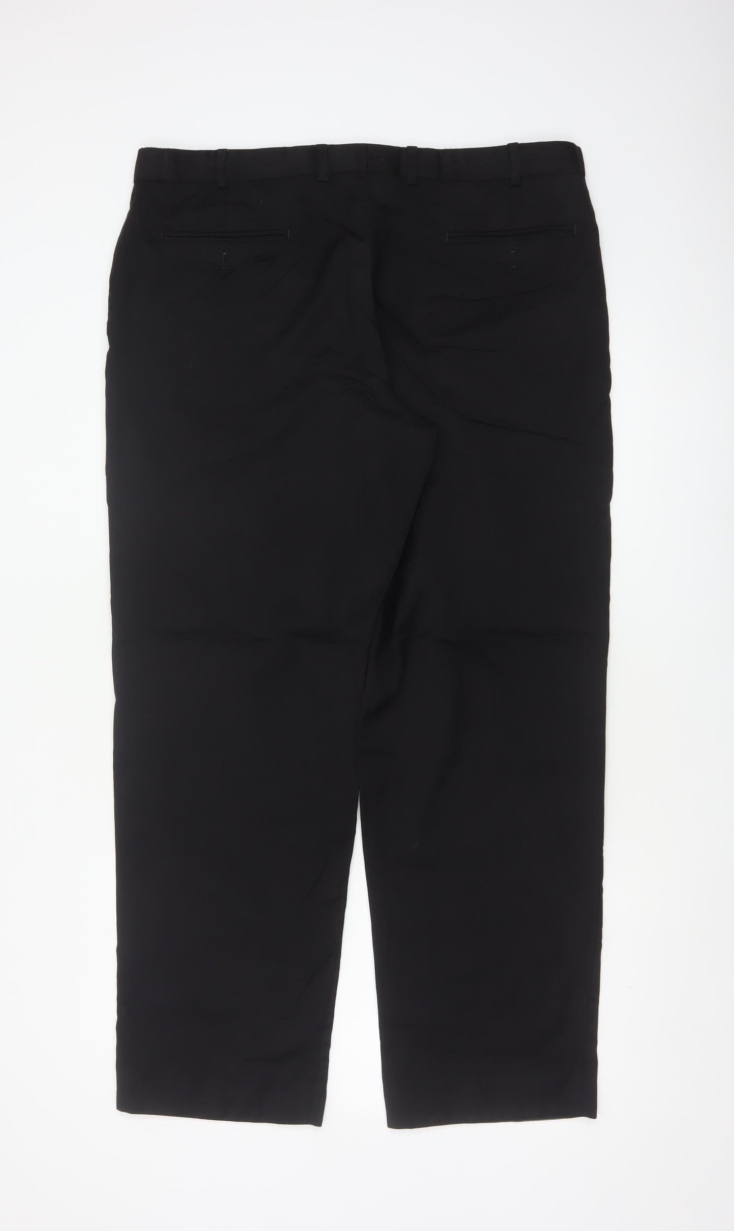 Marks and Spencer Men Black 36in Wool Tailoring Performance Dress Trousers