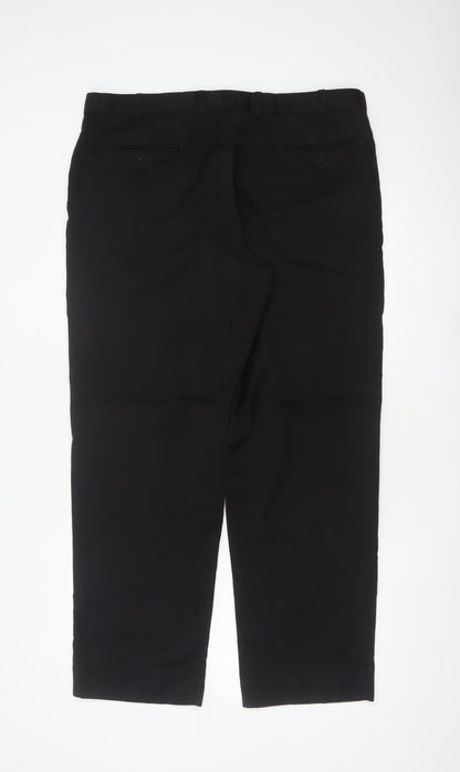 Marks and Spencer Men Black 36in Wool Tailoring Performance Dress Trousers