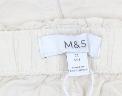 Marks & Spencer Women Beige UK 24 Long Cargo Skirt Drawstring Pockets