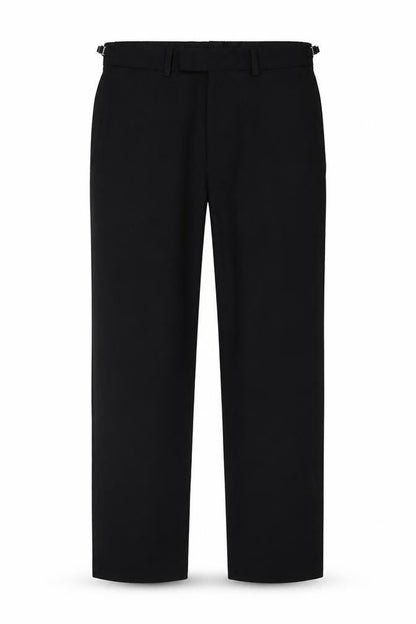 George Men’s Black 34 Regular Straight Dress Trousers Adjustable Waist