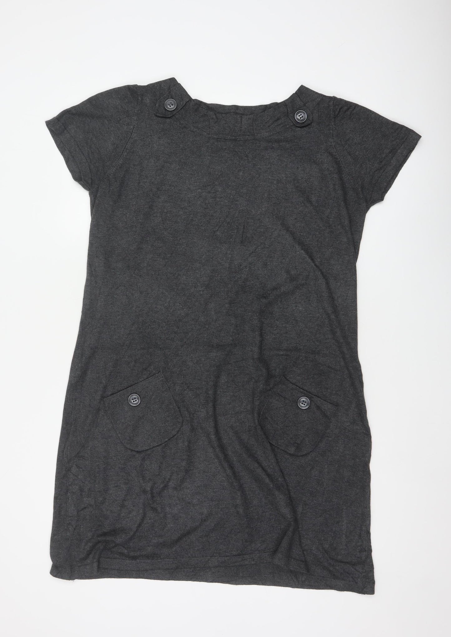Marks & Spencer Women Grey UK 20 Knit Jumper Dress Pockets