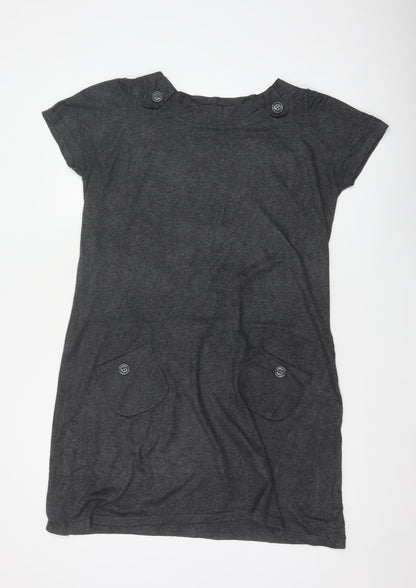 Marks & Spencer Women Grey UK 20 Knit Jumper Dress Pockets