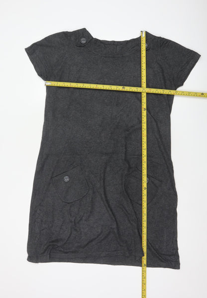 Marks & Spencer Women Grey UK 20 Knit Jumper Dress Pockets