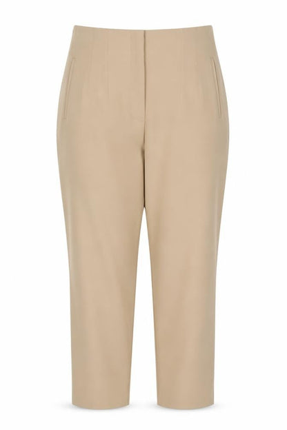 Zara Women Beige UK 14 High Rise Tapered Tailored Trousers