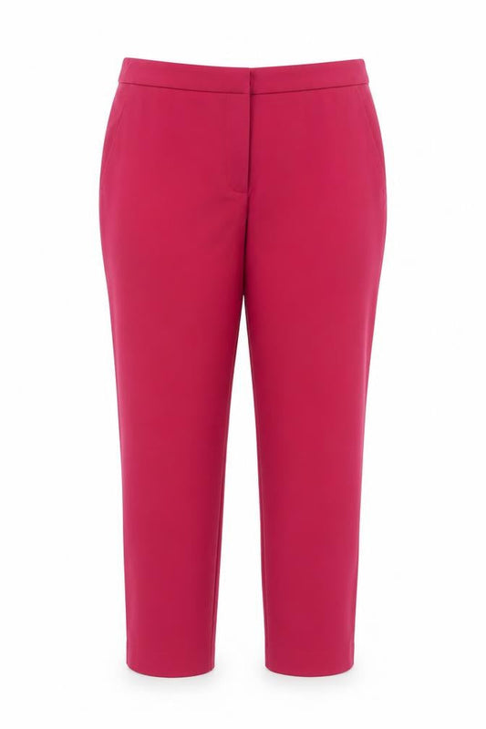 Zara Women Red Size 16 High Rise Tapered Tailored Trousers