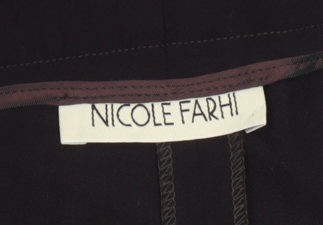 Nicole Farhi Women’s Black UK 14 Wool Blend Straight Tailored Trousers