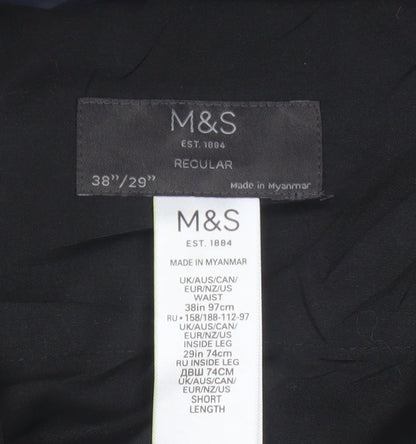 Marks & Spencer Men’s Black 38in Regular Fit Dress Trousers 29in Leg