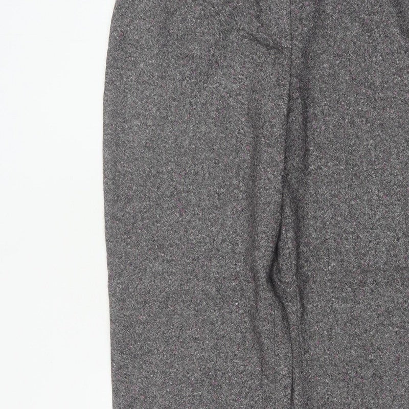 Viyella Women’s Grey Tweed Fleck Straight Trousers UK 16 Workwear