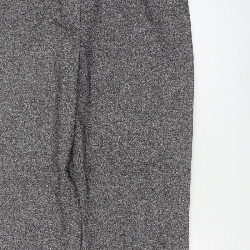 Viyella Women’s Grey Tweed Fleck Straight Trousers UK 16 Workwear