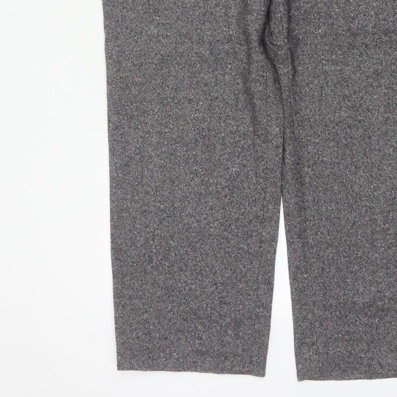 Viyella Women’s Grey Tweed Fleck Straight Trousers UK 16 Workwear