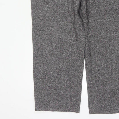 Viyella Women’s Grey Tweed Fleck Straight Trousers UK 16 Workwear