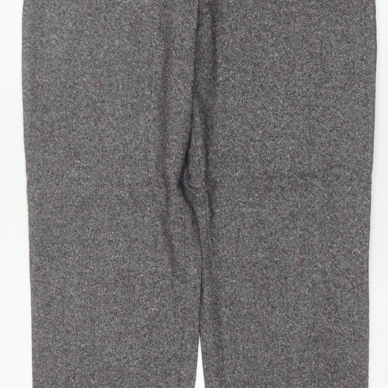 Viyella Women’s Grey Tweed Fleck Straight Trousers UK 16 Workwear