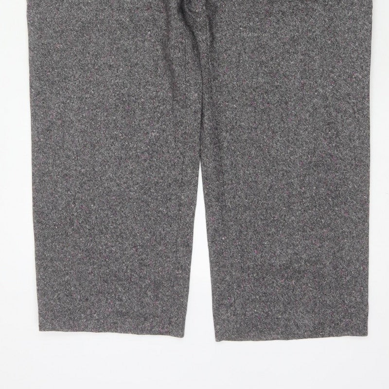 Viyella Women’s Grey Tweed Fleck Straight Trousers UK 16 Workwear
