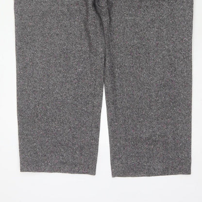 Viyella Women’s Grey Tweed Fleck Straight Trousers UK 16 Workwear