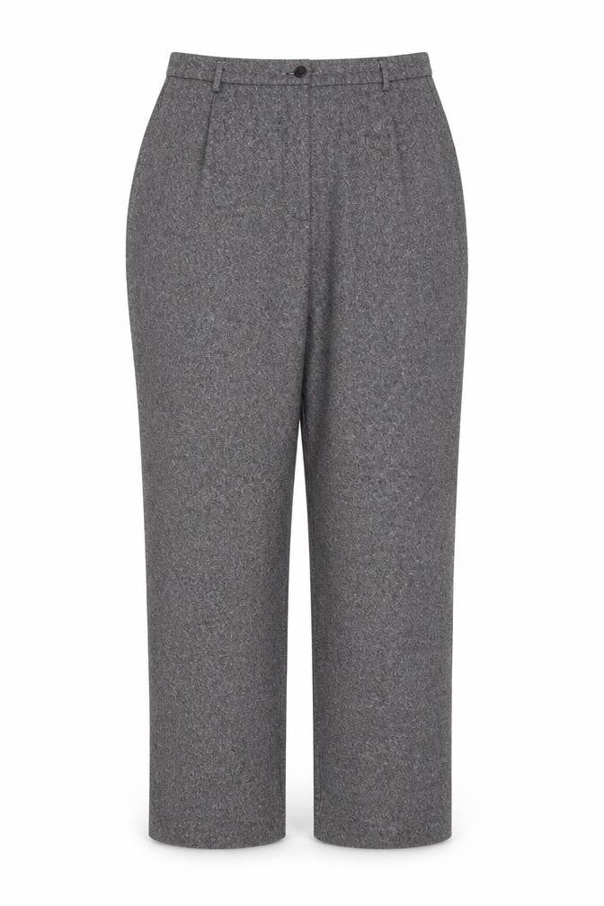 Viyella Women’s Grey Tweed Fleck Straight Trousers UK 16 Workwear