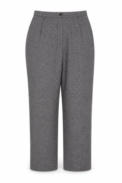 Viyella Women’s Grey Tweed Fleck Straight Trousers UK 16 Workwear