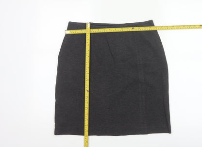 M&S Women’s Grey UK 10 Stretch Pencil Knee Length Skirt