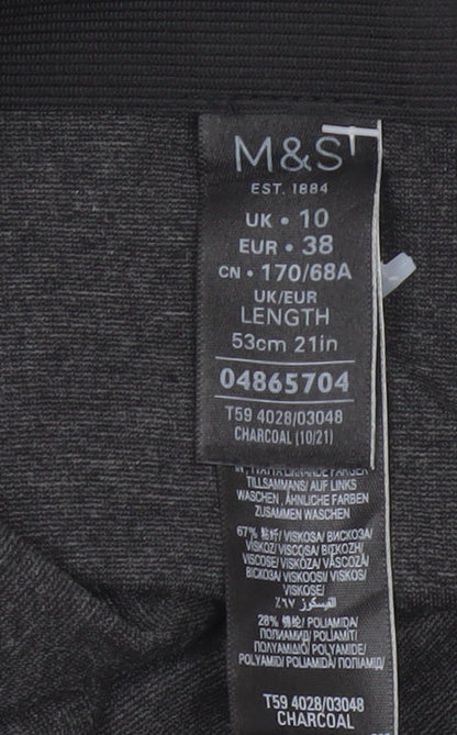 M&S Women’s Grey UK 10 Stretch Pencil Knee Length Skirt