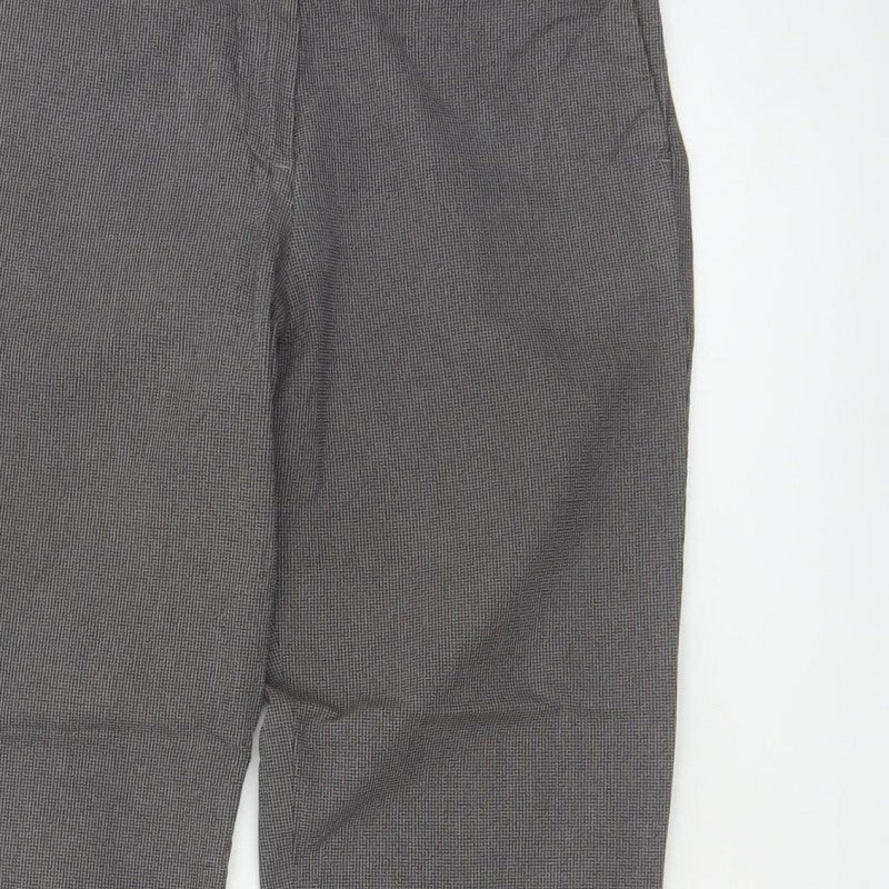 GAP Women Grey UK 10 Check Tapered Tailored Dress Trousers