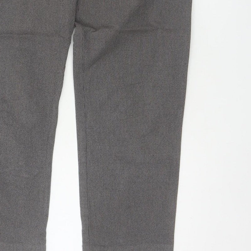 GAP Women Grey UK 10 Check Tapered Tailored Dress Trousers