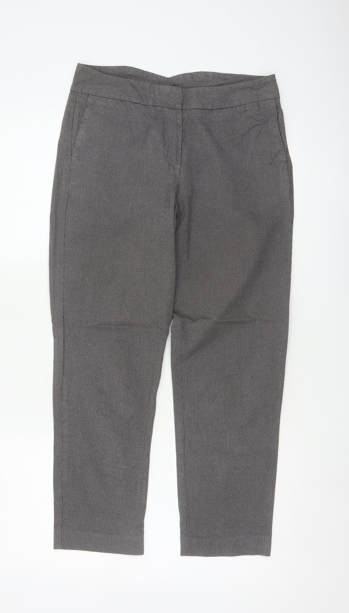 GAP Women Grey UK 10 Check Tapered Tailored Dress Trousers