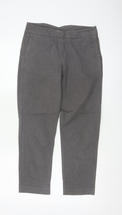 GAP Women Grey UK 10 Check Tapered Tailored Dress Trousers