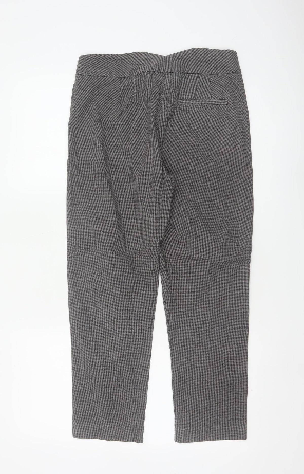 GAP Women Grey UK 10 Check Tapered Tailored Dress Trousers