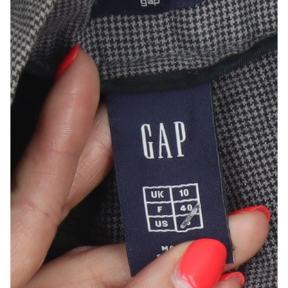 GAP Women Grey UK 10 Check Tapered Tailored Dress Trousers
