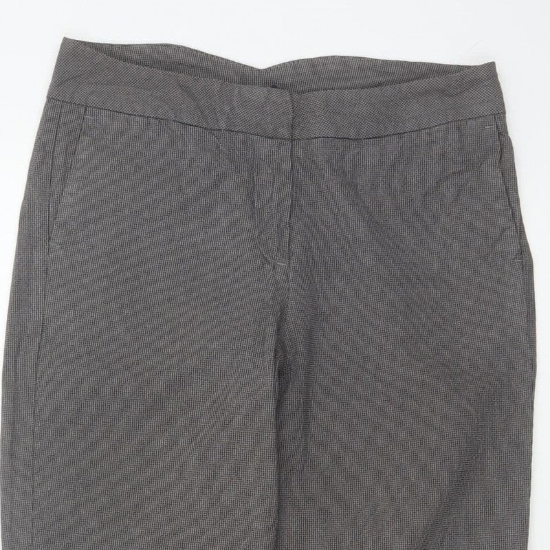 GAP Women Grey UK 10 Check Tapered Tailored Dress Trousers