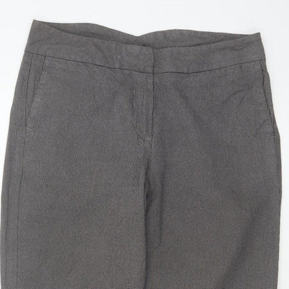 GAP Women Grey UK 10 Check Tapered Tailored Dress Trousers