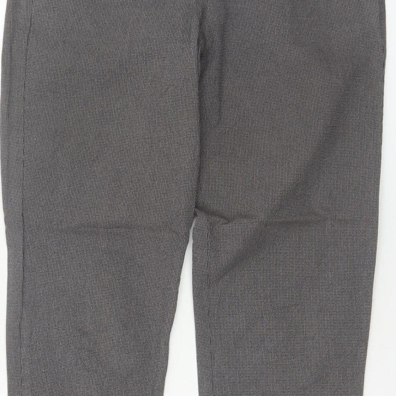 GAP Women Grey UK 10 Check Tapered Tailored Dress Trousers