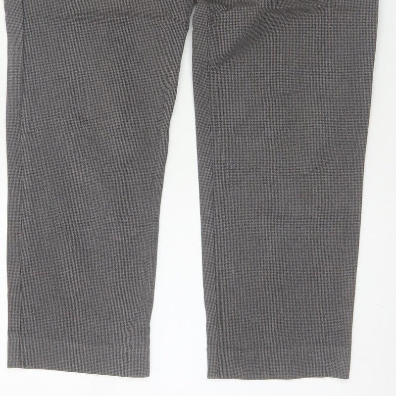 GAP Women Grey UK 10 Check Tapered Tailored Dress Trousers