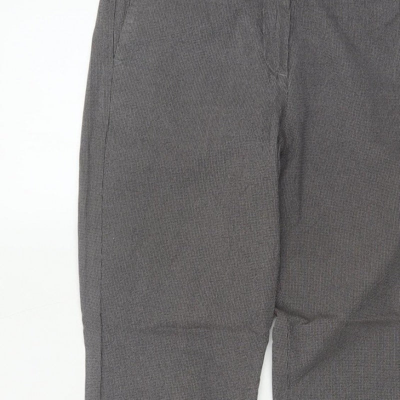 GAP Women Grey UK 10 Check Tapered Tailored Dress Trousers