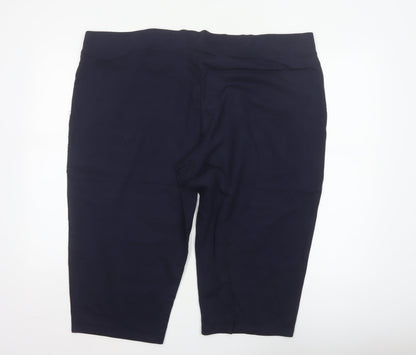 M&S Women’s Blue UK 24 Biker Shorts Stretch Cotton Activewear