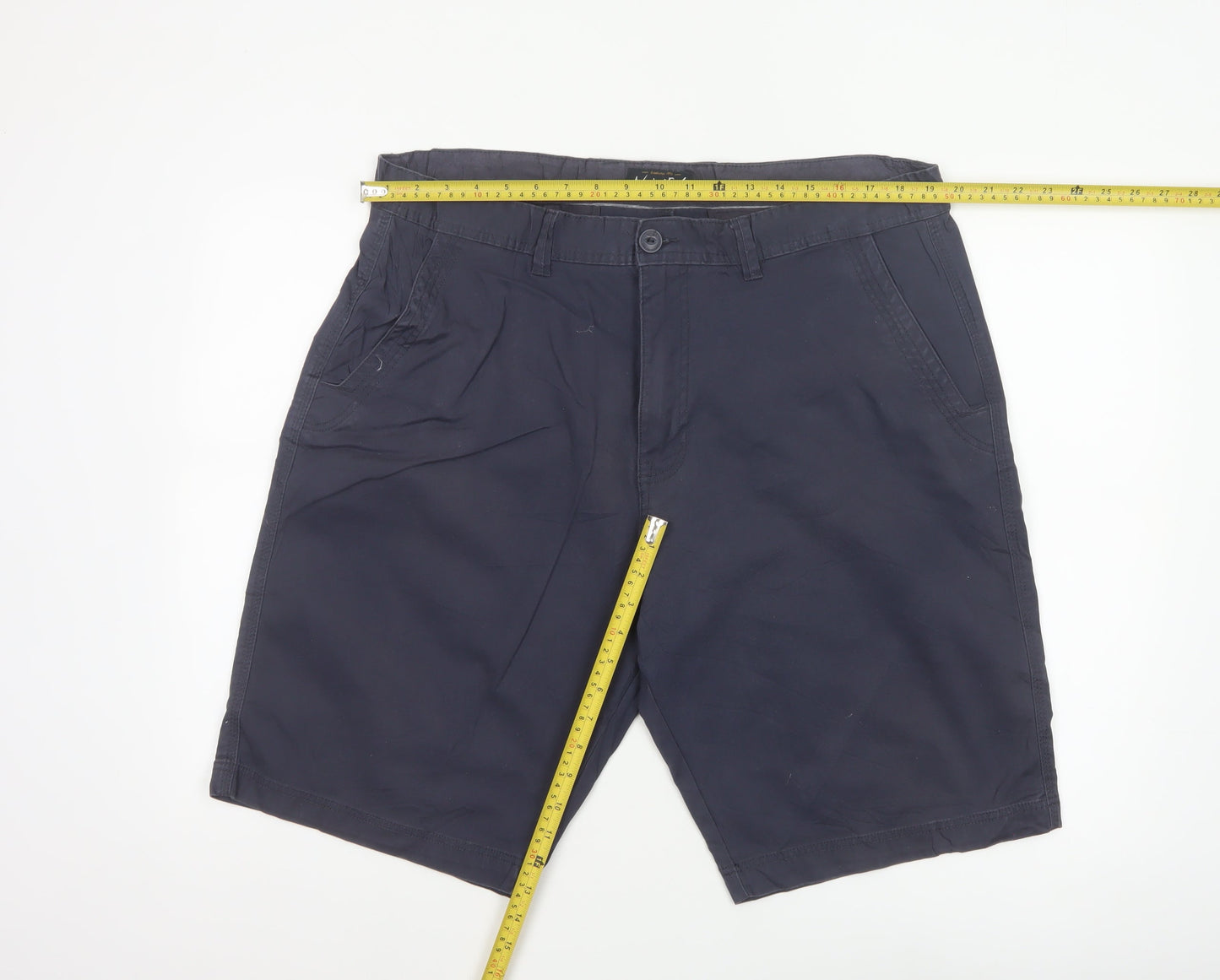 Weird Fish Men's Blue Size 40 Chino Shorts Organic Cotton