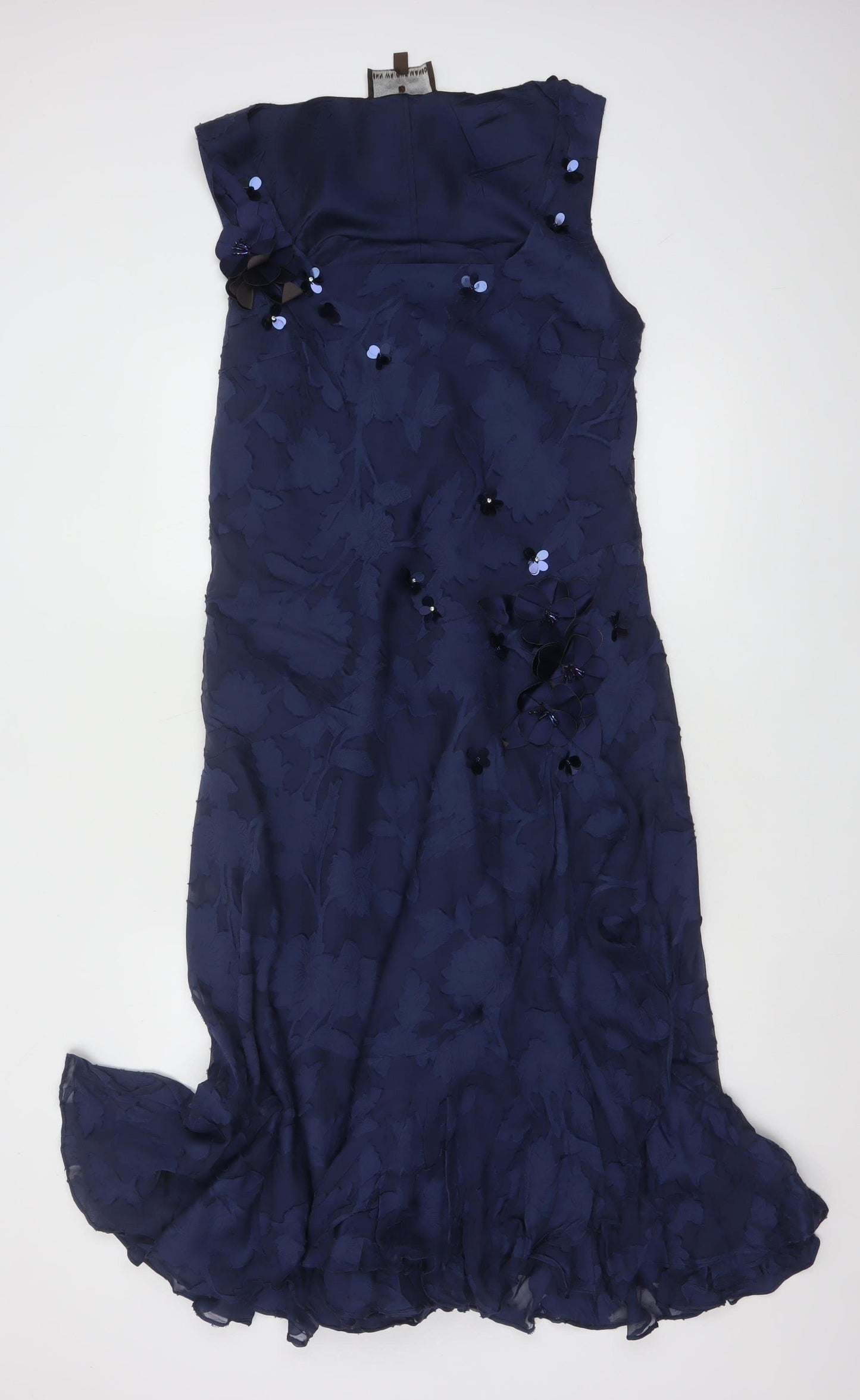 Fenn Wright Manson Women Blue UK 16 Long Mermaid Silk Floral Dress