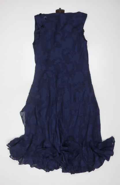 Fenn Wright Manson Women Blue UK 16 Long Mermaid Silk Floral Dress